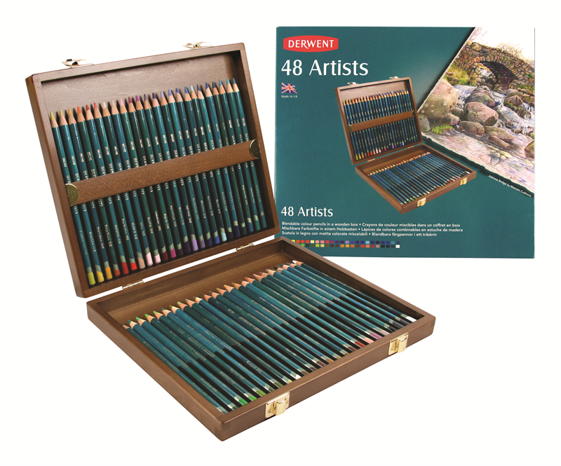 Artists Pencils 48ks dřevěný kufřík DERWENT