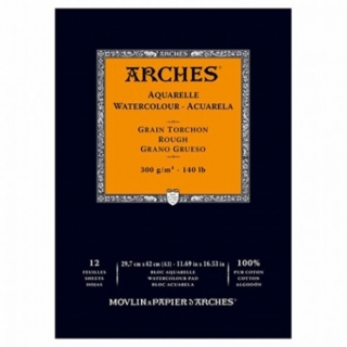 ARCHES Aquarelle 100% BA 29,7x42cm 300g 12listů - rough grain