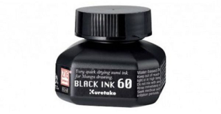 Černý inkoust Black ink na vodní bázi 60ml ZIG Kuretake