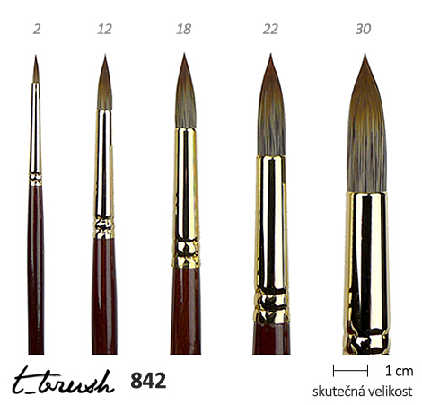 Syntetický štětec kulatý č. 22 - řada 842