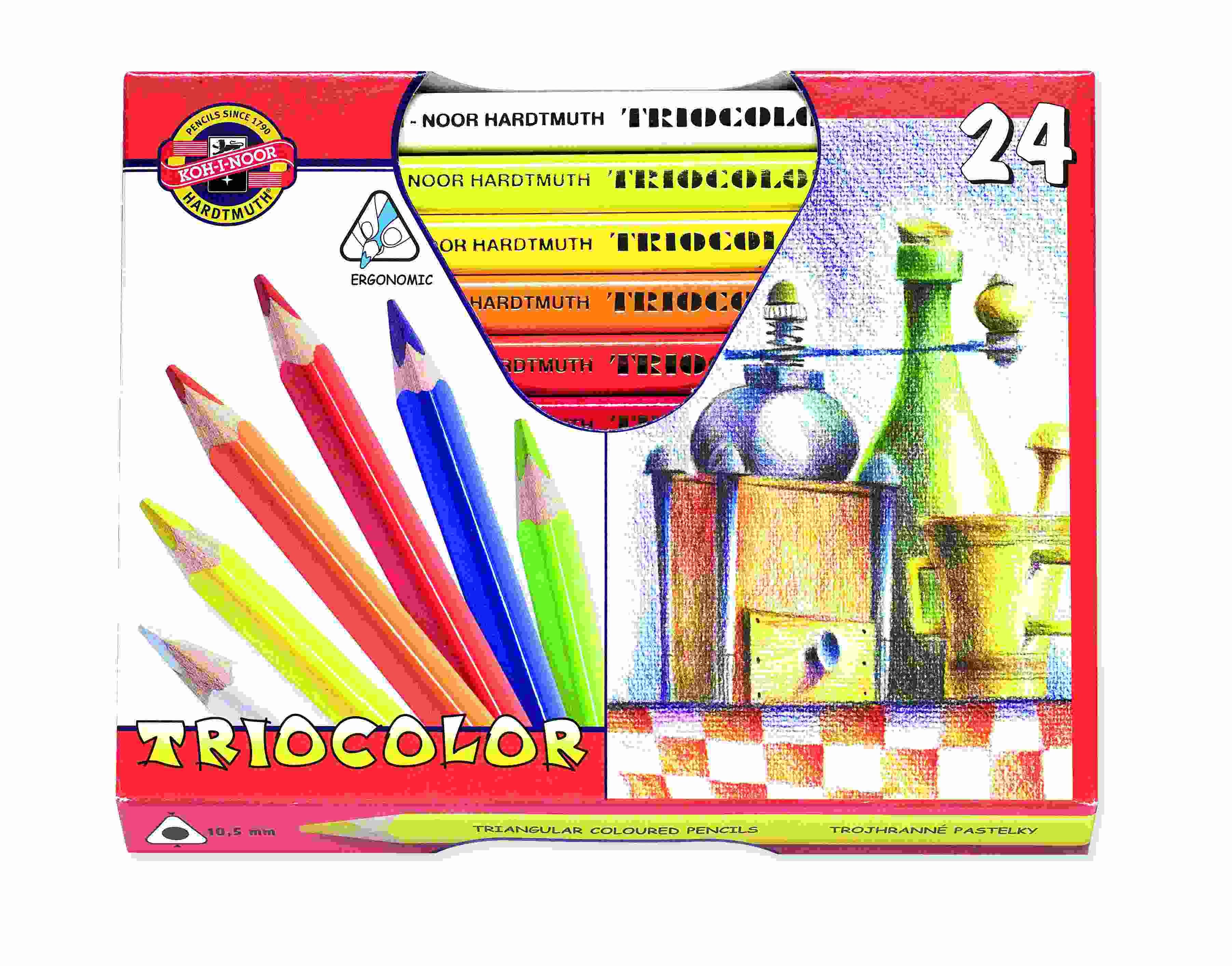 Trojhranné pastelky široké Triocolor 24ks Kohinoor