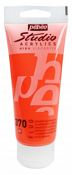 č. 370 FLUO oranžová Studio Acrylic 100ml Pebeo