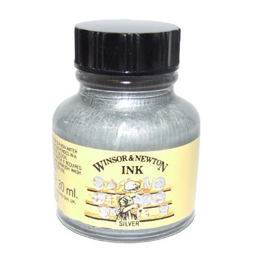 Tuš stříbrná 30ml Drawing Ink W&N