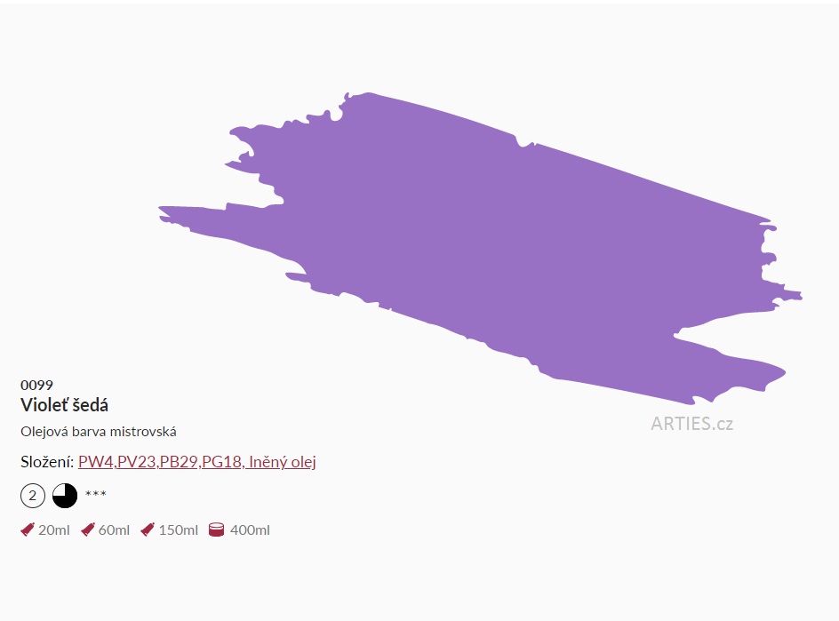 0099 Violeť šedá 20ml Umton olejová barva
