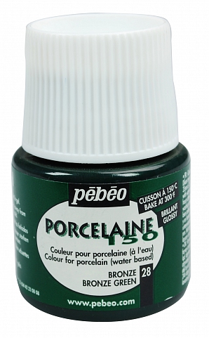 Vypalovací barvy na porcelán bronzově zelená 28 PORCELAINE150 45ml Pebeo