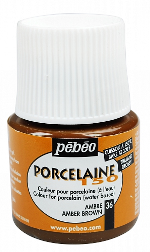 Vypalovací barvy na porcelán hnědá jantar 36 PORCELAINE150 45ml Pebeo