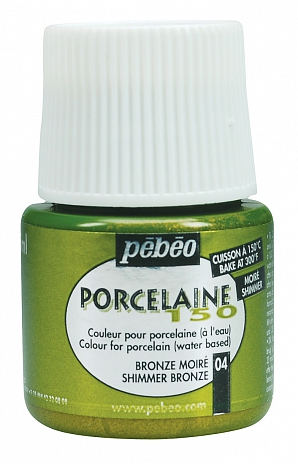 Vypalovací barvy na porcelán třpytivá bronzová 104 PORCELAINE150 45ml Pebeo