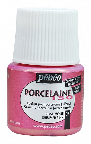 Vypalovací barvy na porcelán třpytivá růžová 107 PORCELAINE150 45ml Pebeo