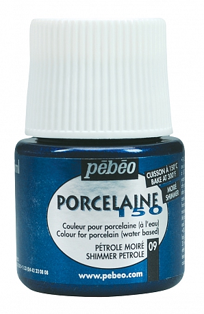 Vypalovací barvy na porcelán třpytivá petrolejová 109 PORCELAINE150 45ml Pebeo