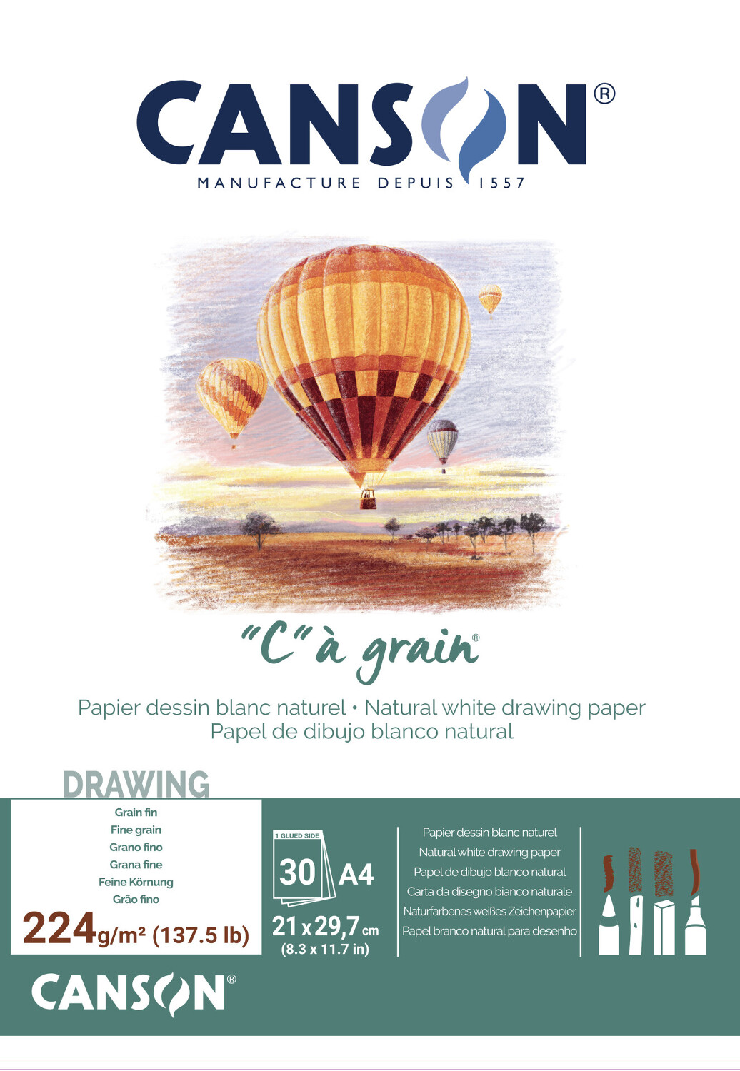 "C"a grain Dessin lepený 224g A4 30 listů Canson