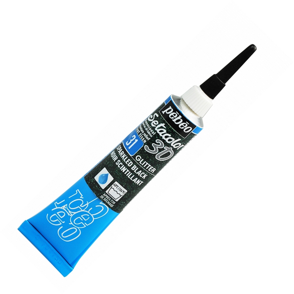 Setacolor 3D kontura s glitry 31 sparkling black 20ml Pebeo