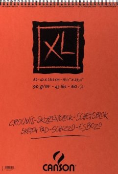 XL blok v kroužkové vazbě A2 90g 60 archů CANSON