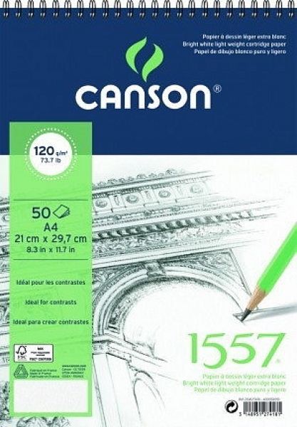 Vysoce kvalitní blok krouž. vazba A4 120g 50archů CANSON