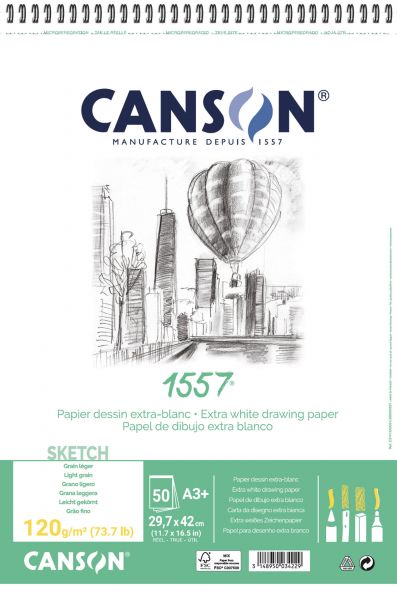 Vysoce kvalitní blok kroužk. vazba A3 120g 50archů CANSON
