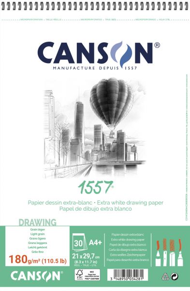 Vysoce kvalitní blok krouž. vazba  A4 180g 30archů CANSON
