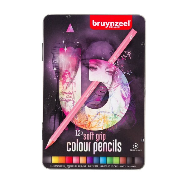Pastelky Bruynzeel měkké 12 růžové balení