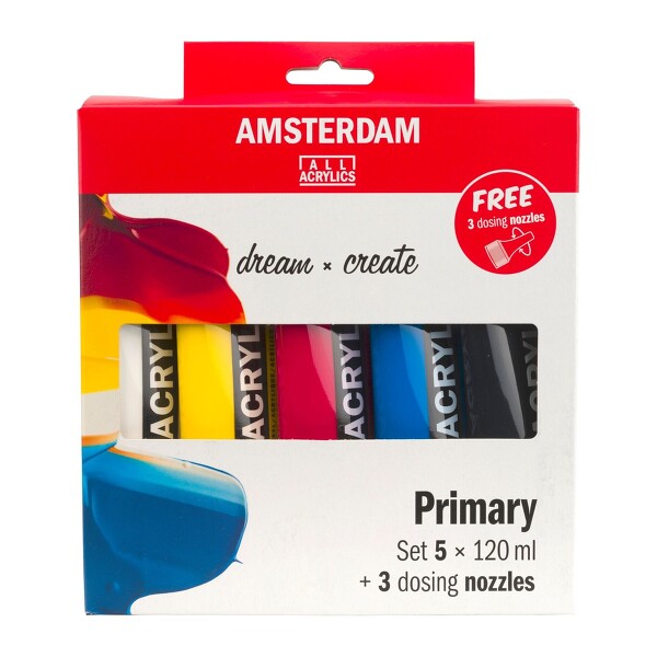 Sada akrylových barev 5x120ml s tryskami Amsterdam Talens