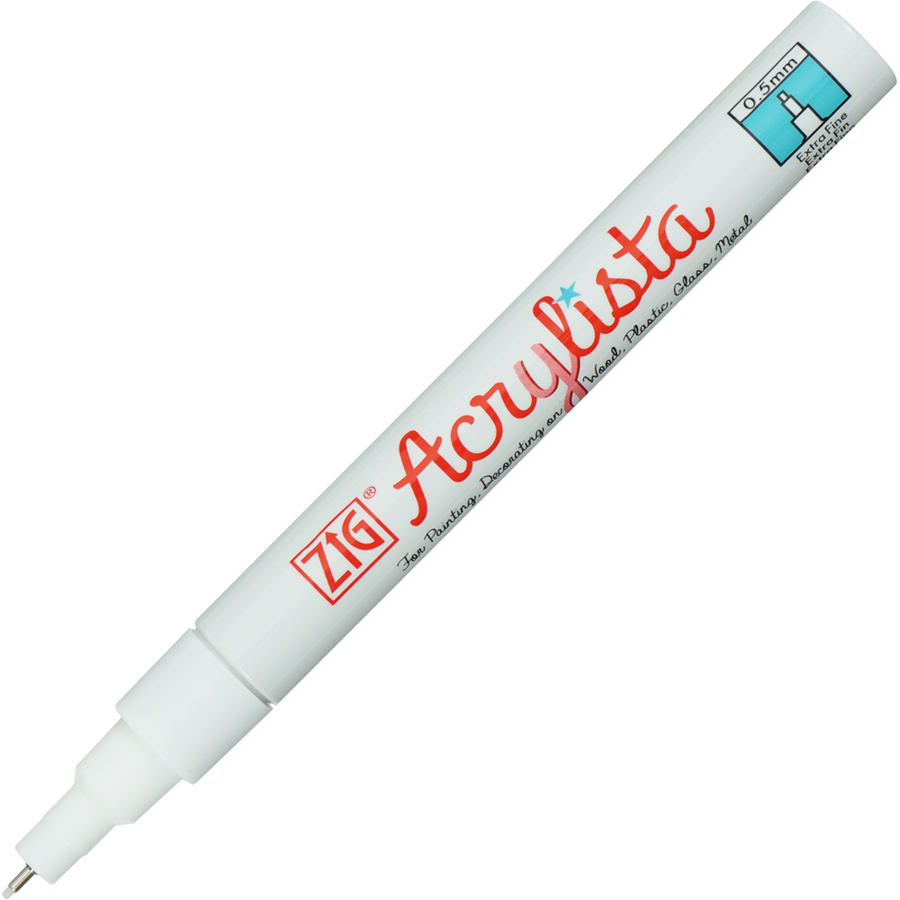 Akrylový fix 0,5mm artic white 000 Acrylista Zig Kuretake