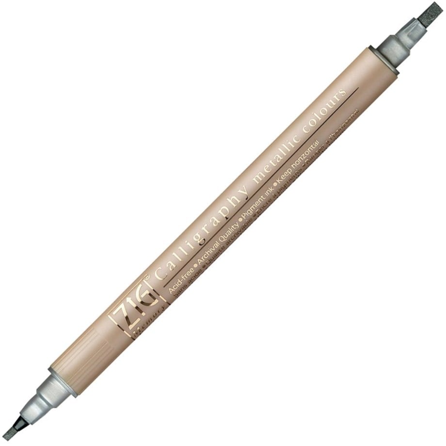 Kaligrafický fix Calligraphy Metallic Colours 102 stříbrný ZIG Kuretake
