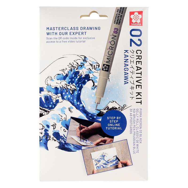 Kreativní sada 3 fixů a 3 archů A6 WAVE OF KANAGAWA Sakura