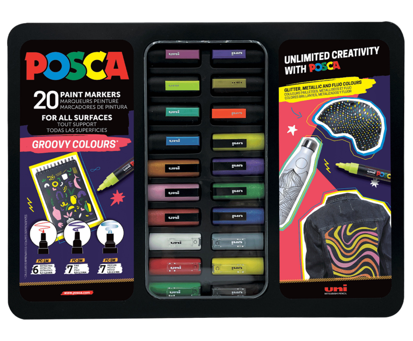 Sada akrylových fixů 20ks GROOVY MIX Posca