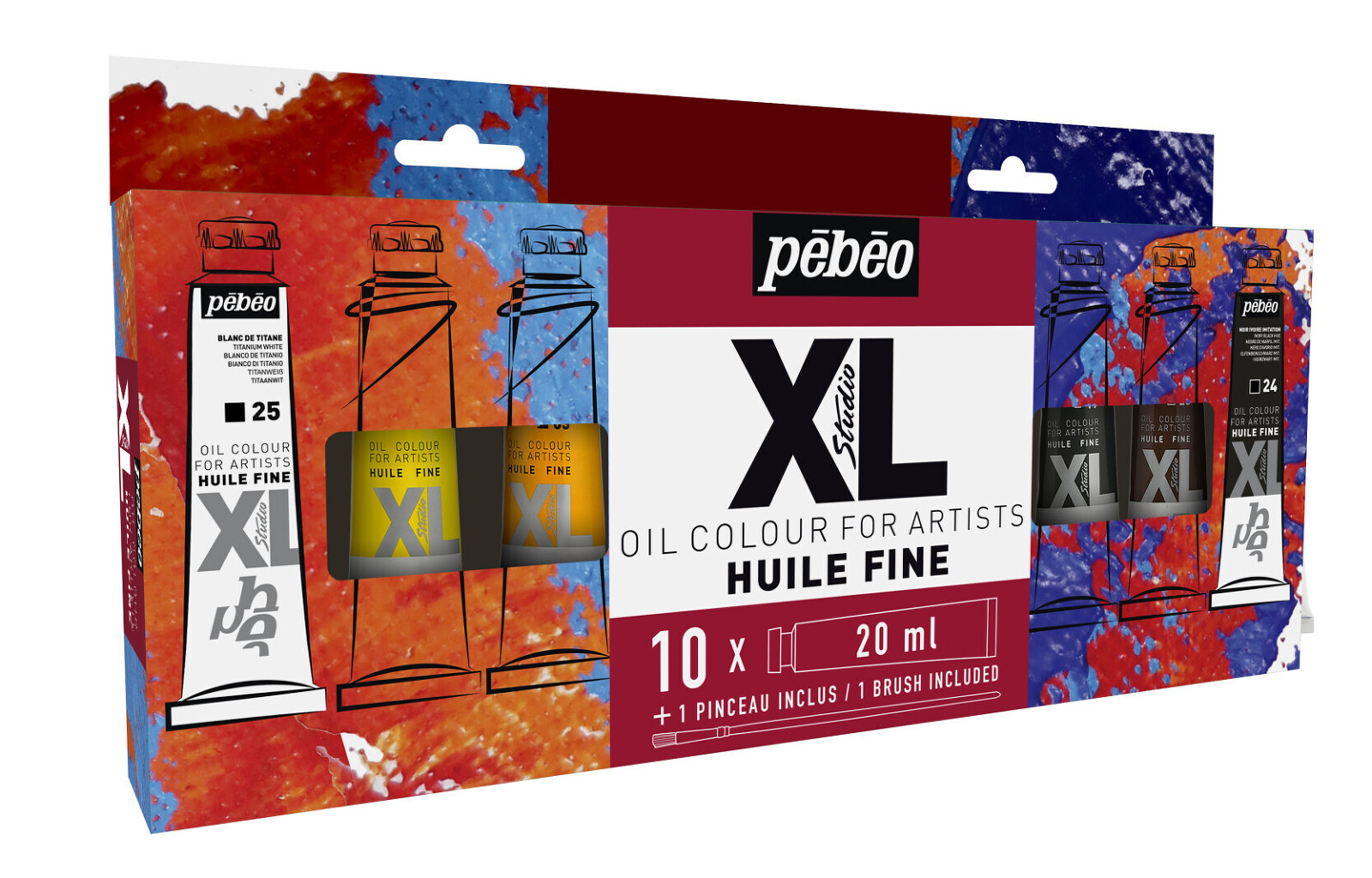 Sada olejových barev 10x20ml + štětec XL PEBEO