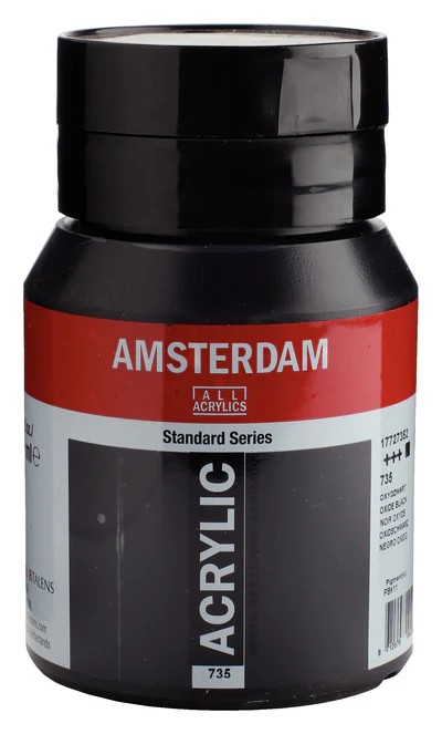 Royal Talens Amsterdam Standard akrylová barva 735 Oxid černý (Oxide Black) 500 ml