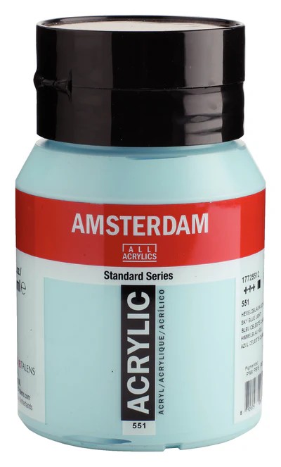 Royal Talens Amsterdam Standard akrylová barva 551 Nebeská modrá světlá (Sky Blue Light) 500 ml