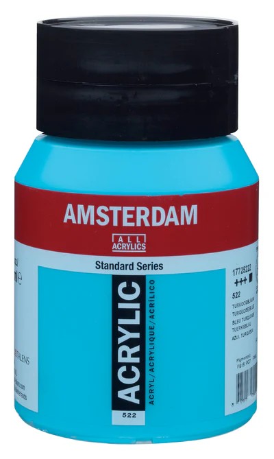 Royal Talens Amsterdam Standard akrylová barva 522 Tyrkysová modrá (Turquoise Blue) 500 ml