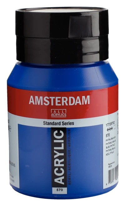 Royal Talens Amsterdam Standard akrylová barva 570 Ftalocyaninová modř (Phthalo Blue) 500 ml