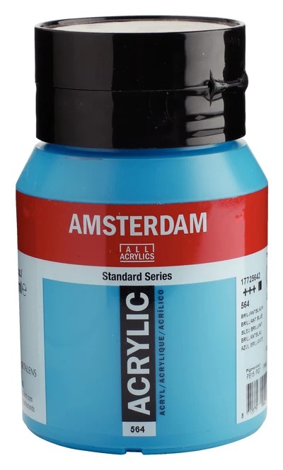Royal Talens Amsterdam Standard akrylová barva 564 Brilantní modrá (Brilliant Blue) 500 ml