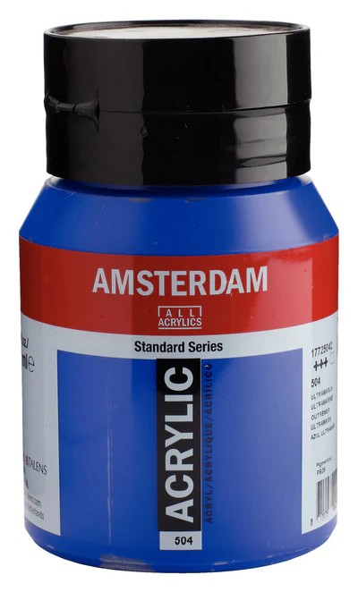 Royal Talens Amsterdam Standard akrylová barva 504 Ultramarínová (Ultramarine) 500 ml