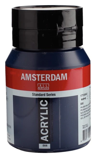 Royal Talens Amsterdam Standard akrylová barva 566 Pruská modrá ftalo. (Prussian Blue Phthalo) 500 ml