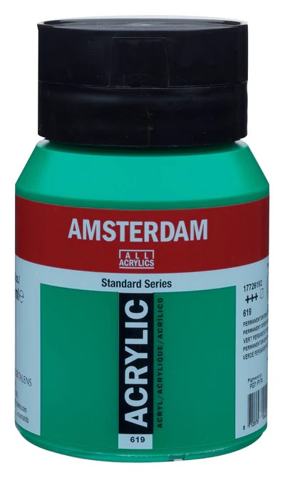 Royal Talens Amsterdam Standard akrylová barva 619 Zelená tmavá stálá (Permanent Green Deep) 500 ml