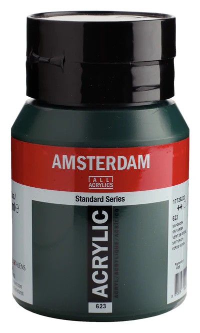 Royal Talens Amsterdam Standard akrylová barva 623 Mízní zelená (Sap Green) 500 ml