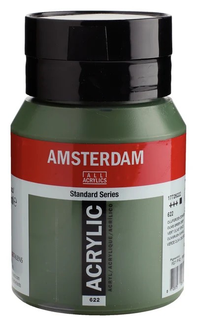 Royal Talens Amsterdam Standard akrylová barva 622 Olivová zelená tmavá  (Olive Green Deep) 500 ml