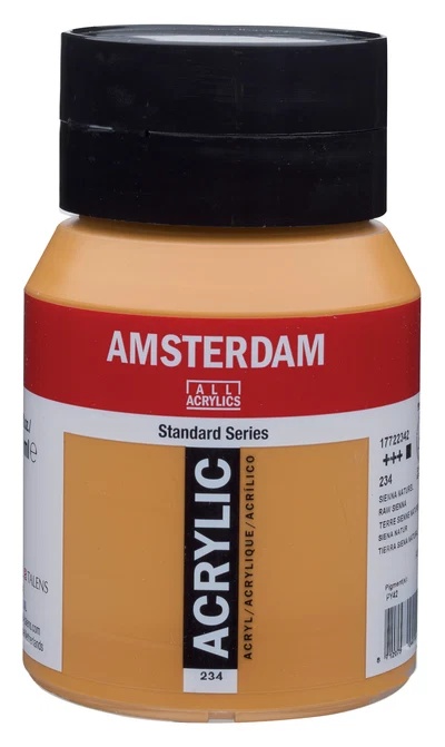 Royal Talens Amsterdam Standard akrylová barva 234 Sienna přírodní (Raw Sienna) 500 ml
