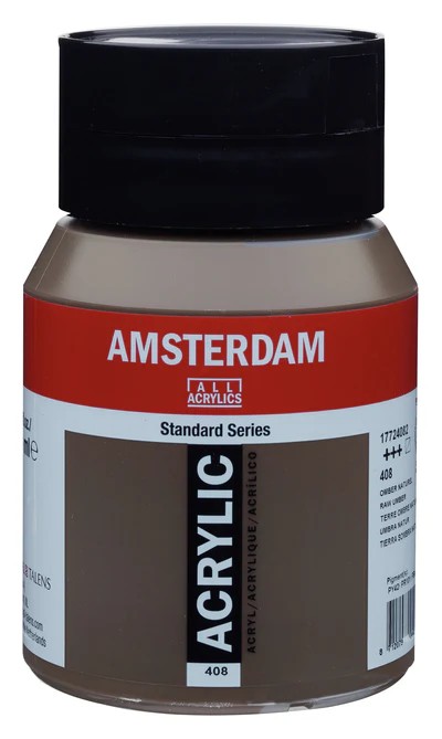 Royal Talens Amsterdam Standard akrylová barva 408 Umbra přírodní (Raw Umber) 500 ml