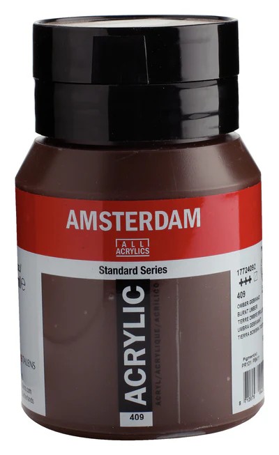 Royal Talens Amsterdam Standard akrylová barva 409 Umbra pálená (Burnt Umber) 500 ml