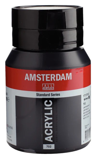 Royal Talens Amsterdam Standard akrylová barva 702 Lampová černá (Lamp Black) 500 ml