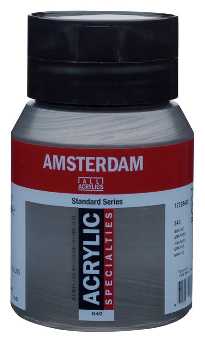 Royal Talens Amsterdam Standard akrylová barva 840 Grafitová (Graphite) 500 ml