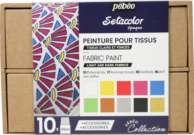 Sada barev na textil Setacolor 10x45ml č.1 Pebeo