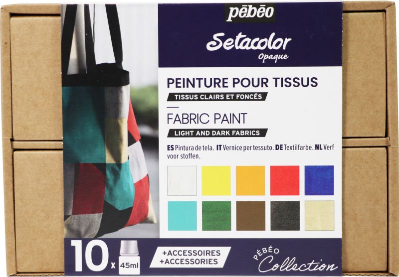 Sada barev na textil Setacolor 10x45ml č.2 Pebeo