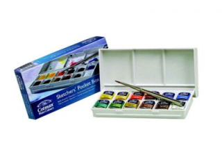 Akvarelová sada Sketchers box 12 pánv. + štětec Cotman