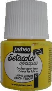 Setacolor Opaque č.17 citrónově žlutá  45ml Pebeo