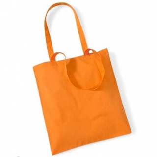 Plátěná taška oranžová 38x42cm s dlouhým uchem
