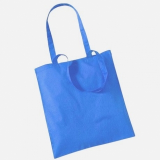 Plátěná taška střední modrá 38x42cm s dlouhým uchem