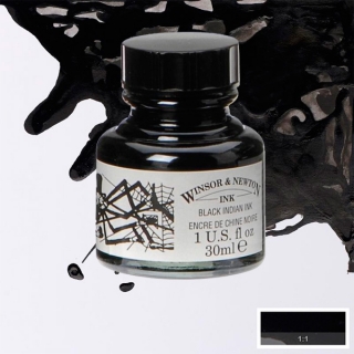 030 Black indian 30ml Drawing ink Winsor and Newton