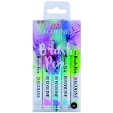 Sada 5 akvarelových fixů pastelové odstíny Ecoline Brush Pen Talens