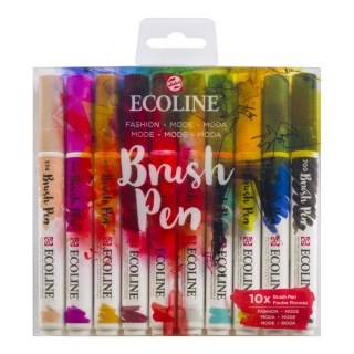 Sada 10 akvarelových fixů fashion odstíny Ecoline Brush Pen Talens